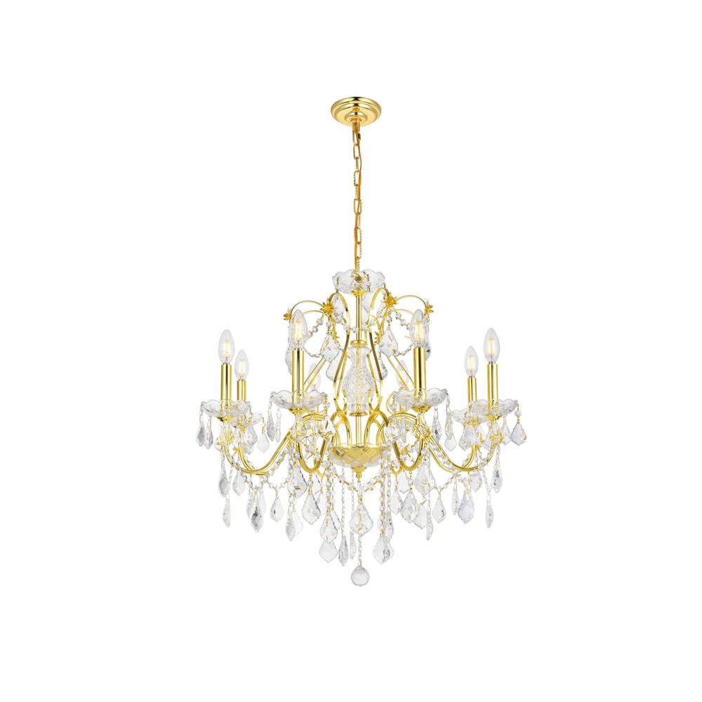 St. Francis 8 light Gold Chandelier Clear Royal Cut Crystal. Picture 1