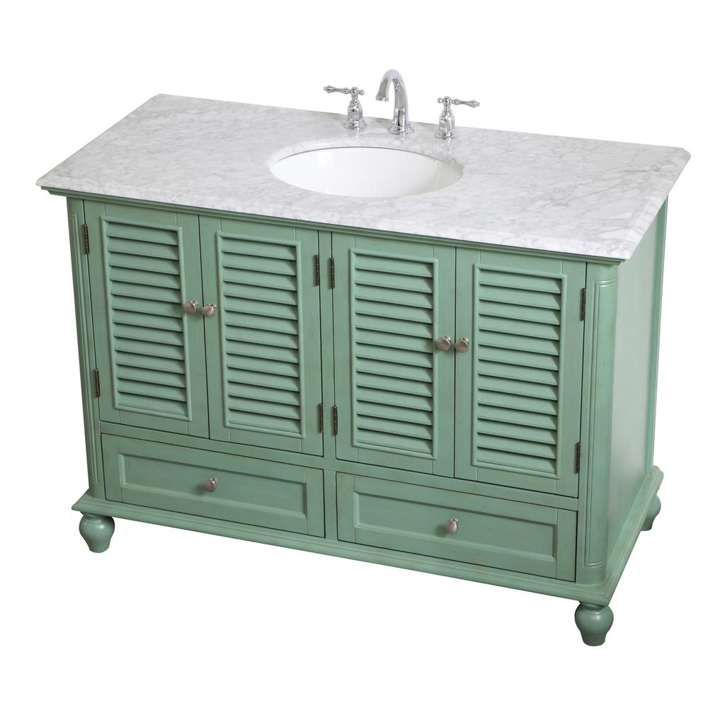 48 inch Single Bathroom Vanity in Vintage Mint. Picture 7