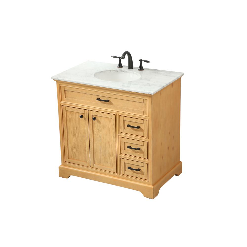 36 inch Single bathroom vanity in natural wood. Picture 8