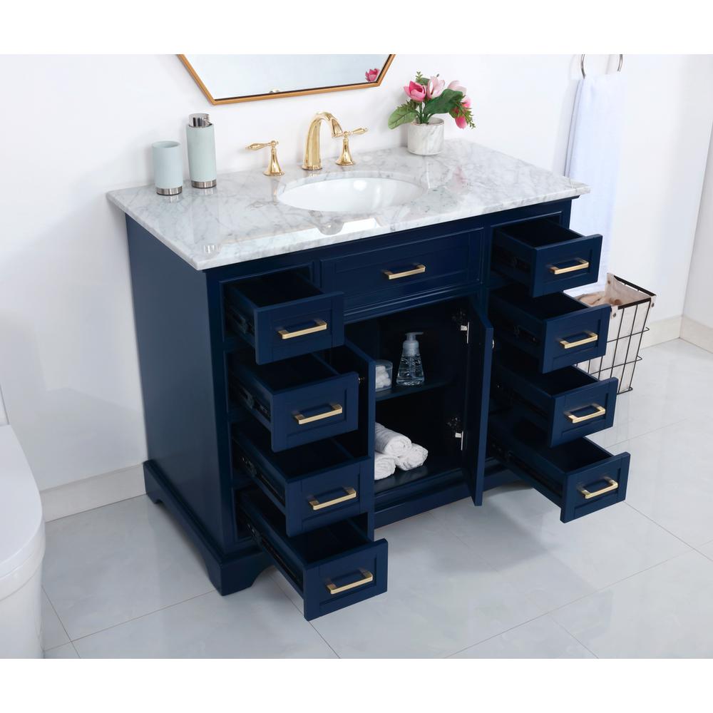 42 inch Single bathroom vanity in Blue. Picture 4