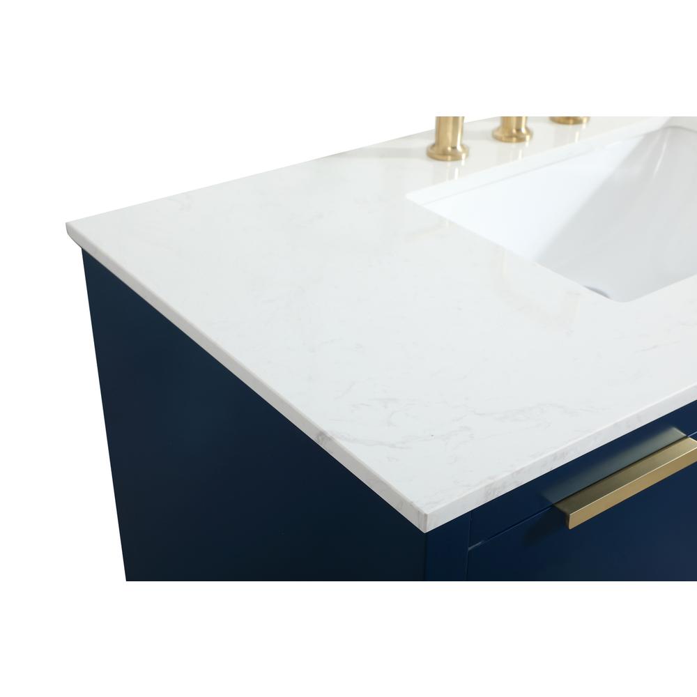 42 inch Single bathroom vanity in blue. Picture 11