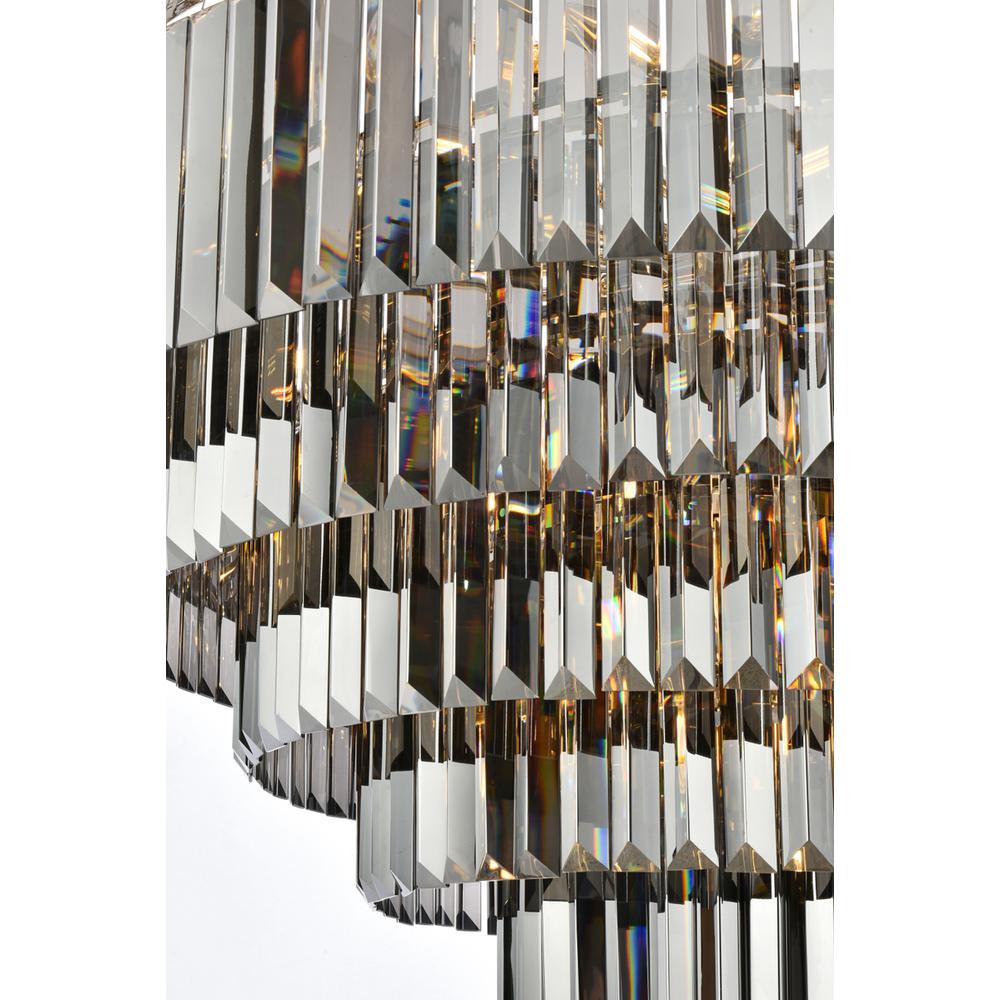 Sydney 33 light polished nickel Chandelier Silver Shade (Grey) Royal Cut Crystal. Picture 3