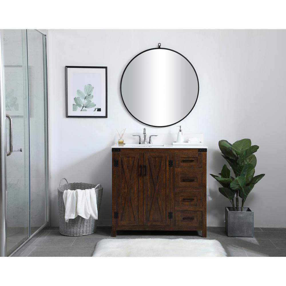 36 inch  Single Bathroom Vanity in Espresso with Backsplash. Picture 7