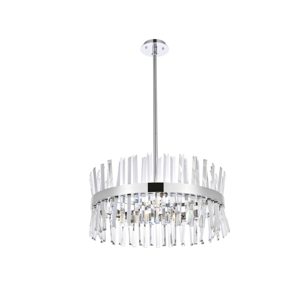 Serephina 25 inch crystal round pendant light in chrome. Picture 6