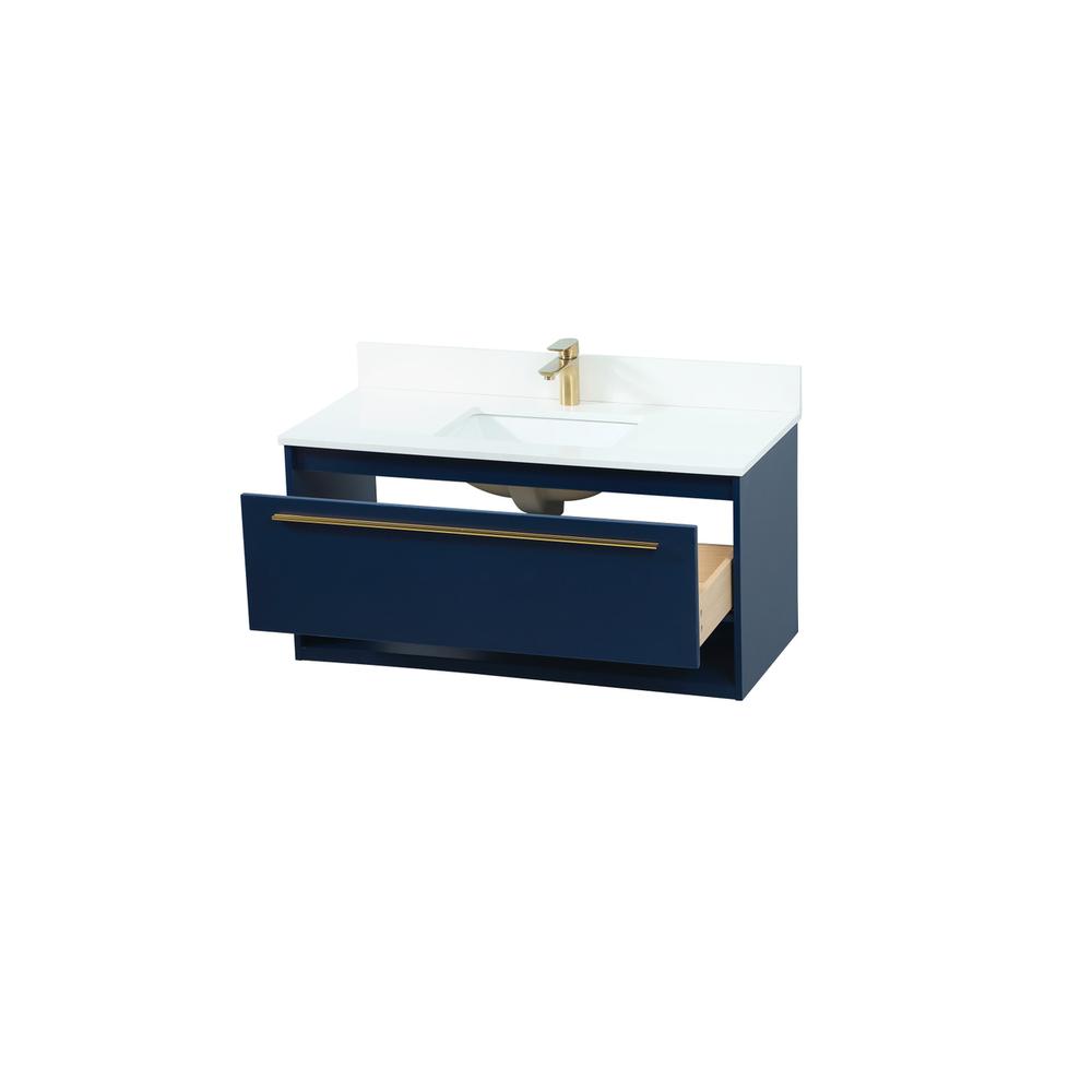 40 inch Single bathroom vanity in blue with backsplash. Picture 9