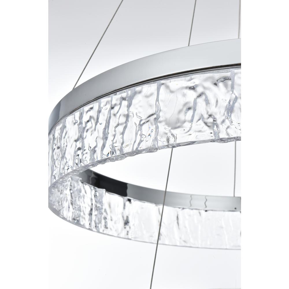 Linden 22 inch Adjustable LED chandelier in Chrome. Picture 7