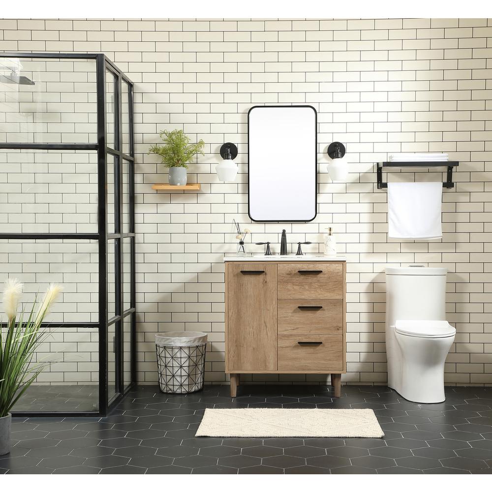 30 inch Single bathroom vanity in natural oak. Picture 4