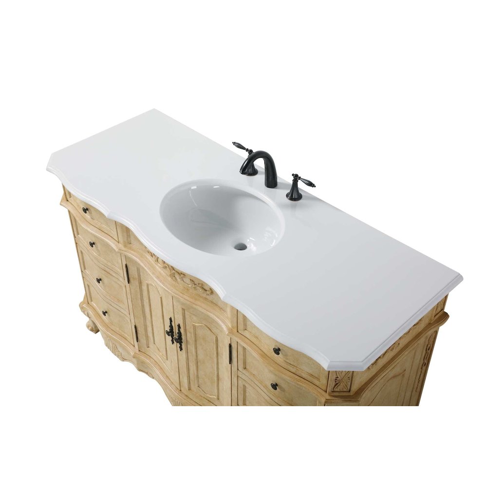 54 inch Single Bathroom Vanity in Antique Beige. Picture 3