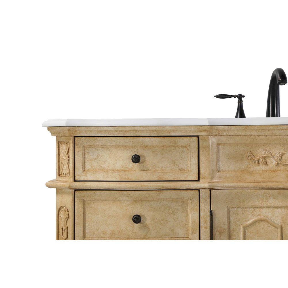 54 inch Single Bathroom Vanity in Antique Beige. Picture 5