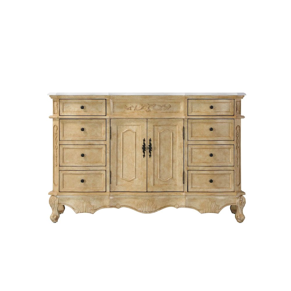 54 inch Single Bathroom Vanity in Antique Beige. Picture 9