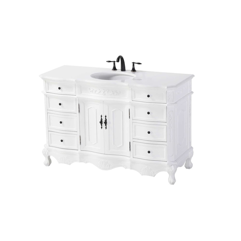 54 inch Single Bathroom Vanity in Antique white. Picture 1