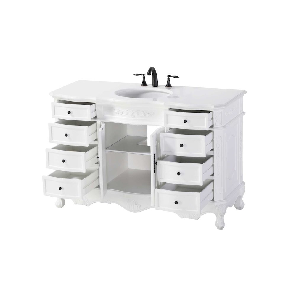 54 inch Single Bathroom Vanity in Antique white. Picture 2