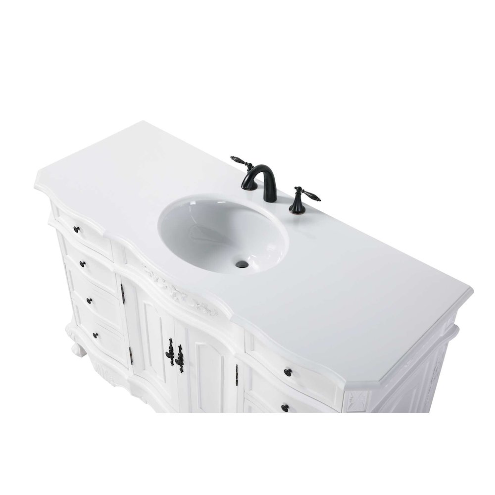 54 inch Single Bathroom Vanity in Antique white. Picture 3
