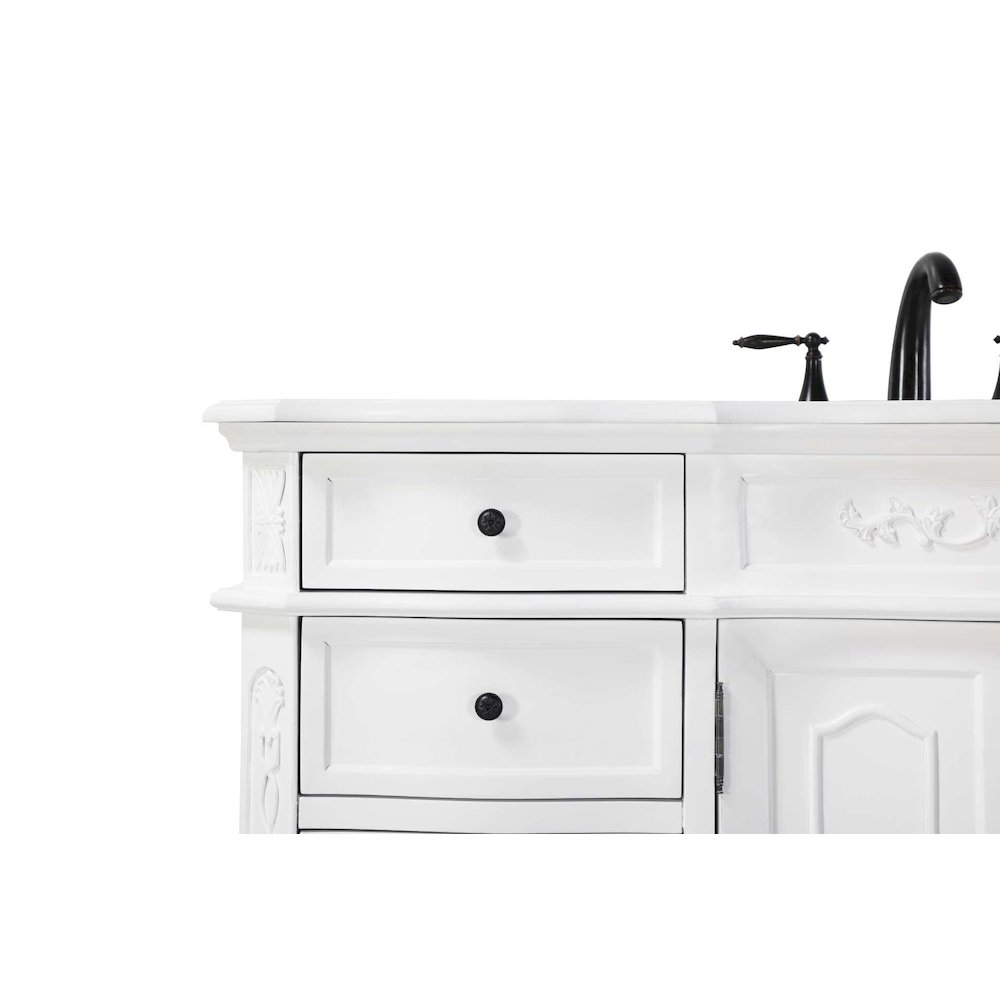 54 inch Single Bathroom Vanity in Antique white. Picture 5