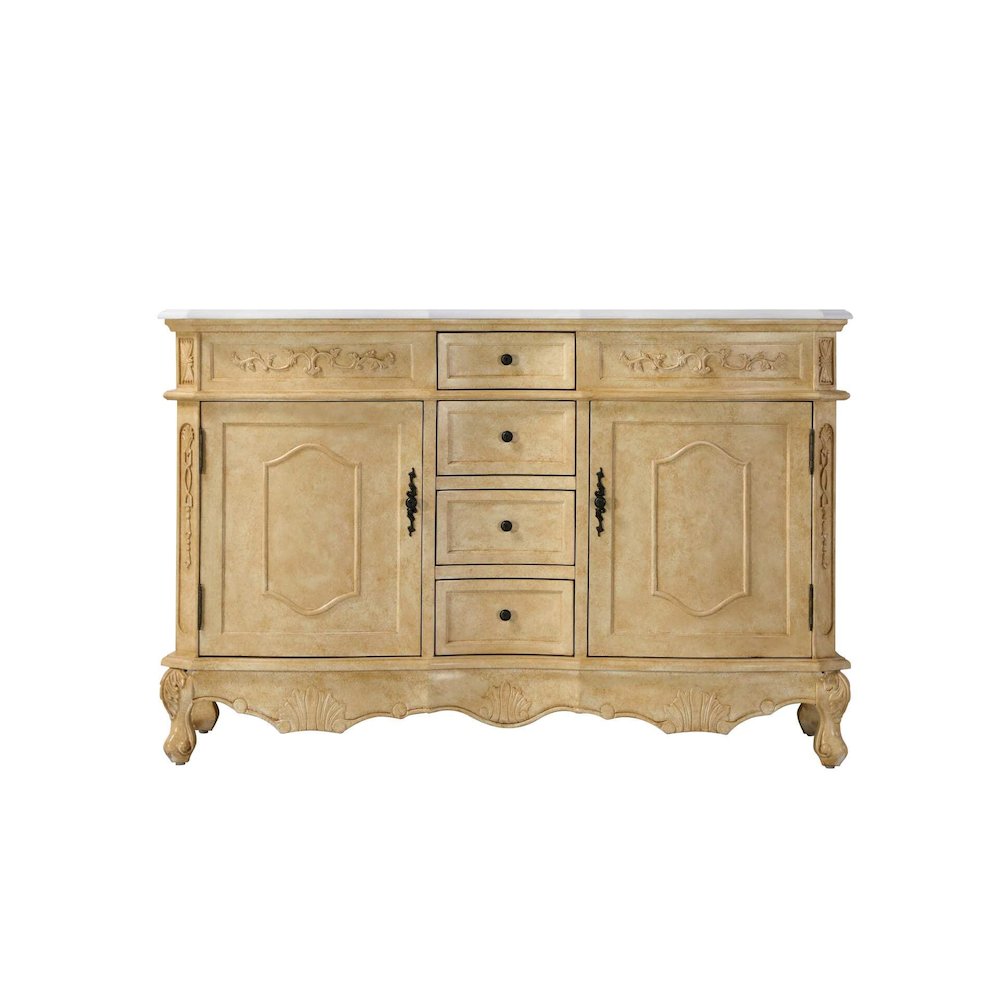 54 inch Double Bathroom Vanity in Antique Beige. Picture 9