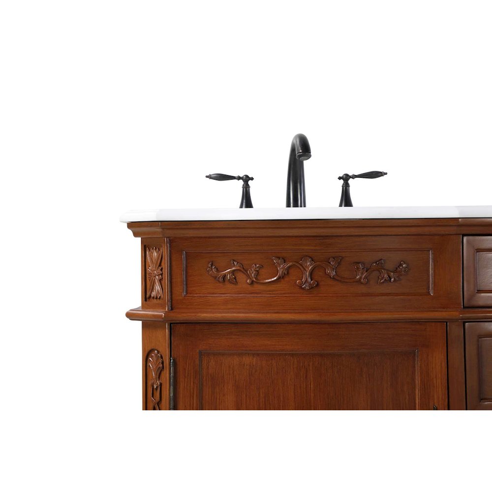 54 inch Double Bathroom Vanity in Teak. Picture 5