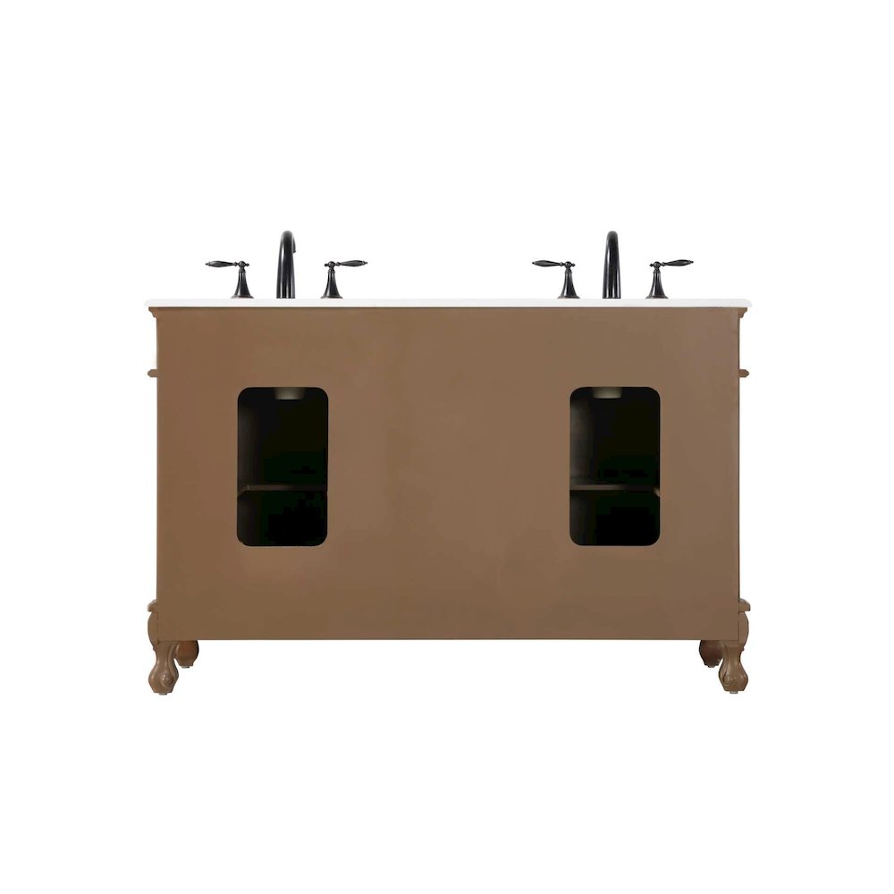 54 inch Double Bathroom Vanity in Teak. Picture 7
