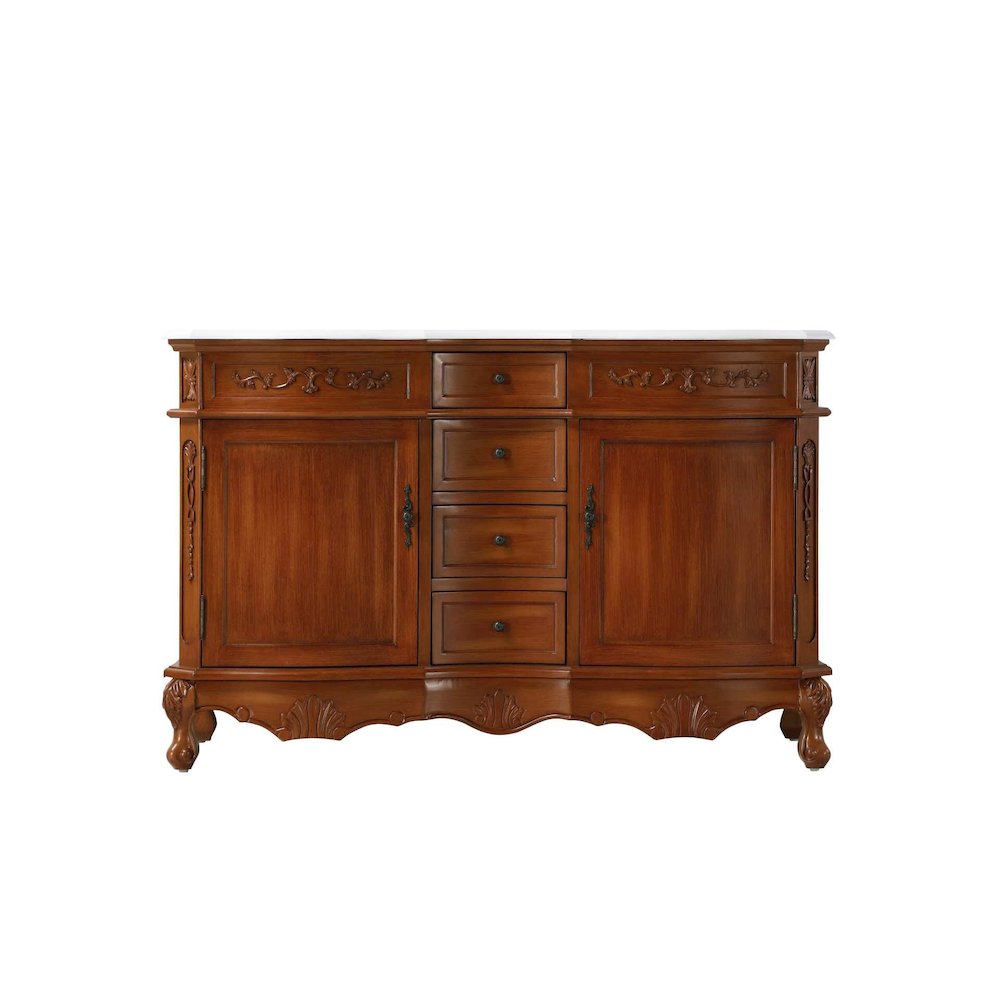 54 inch Double Bathroom Vanity in Teak. Picture 9