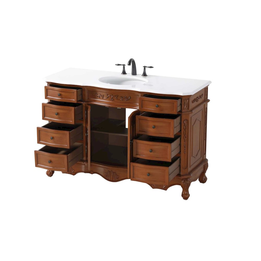 54 inch Single Bathroom Vanity in Teak. Picture 2