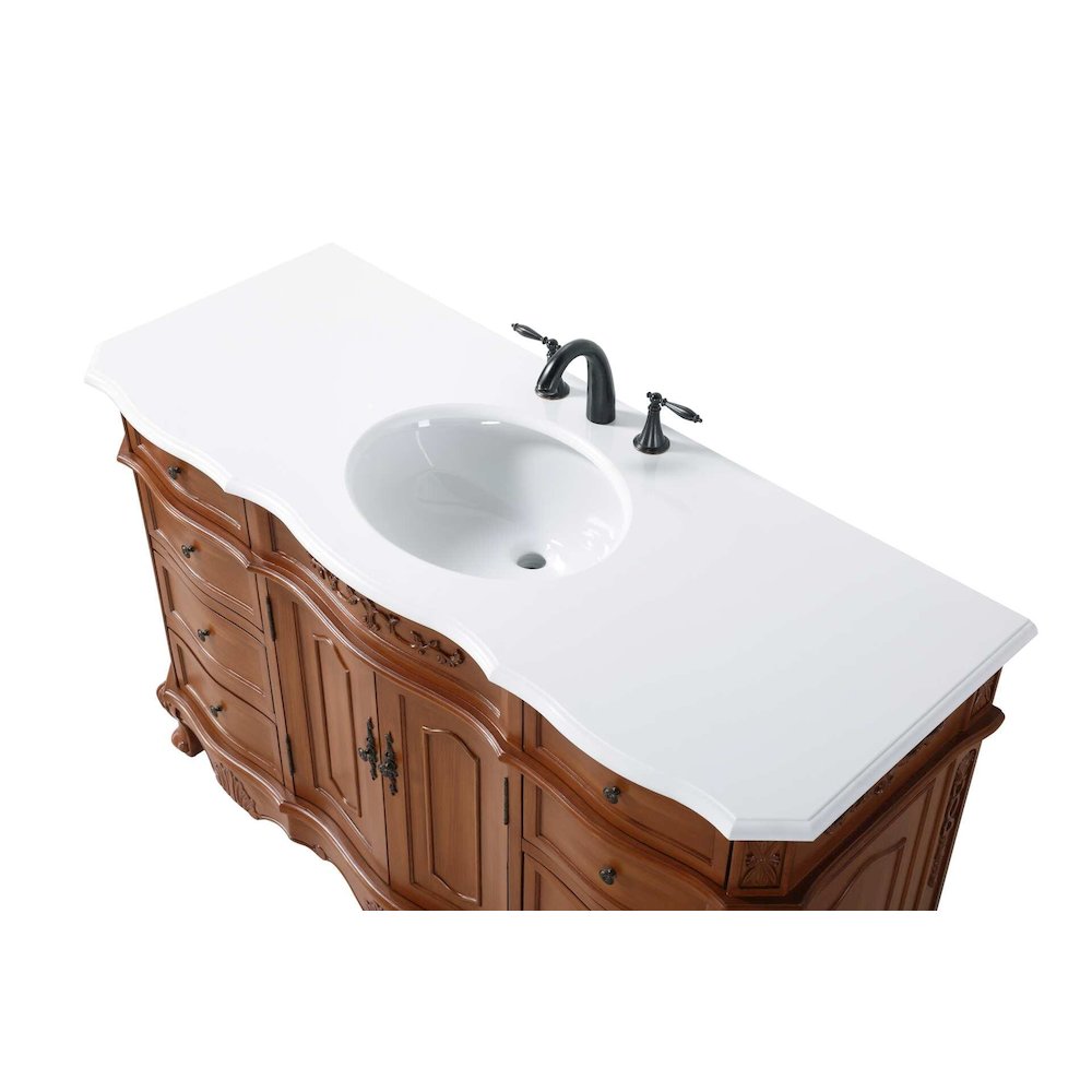 54 inch Single Bathroom Vanity in Teak. Picture 3