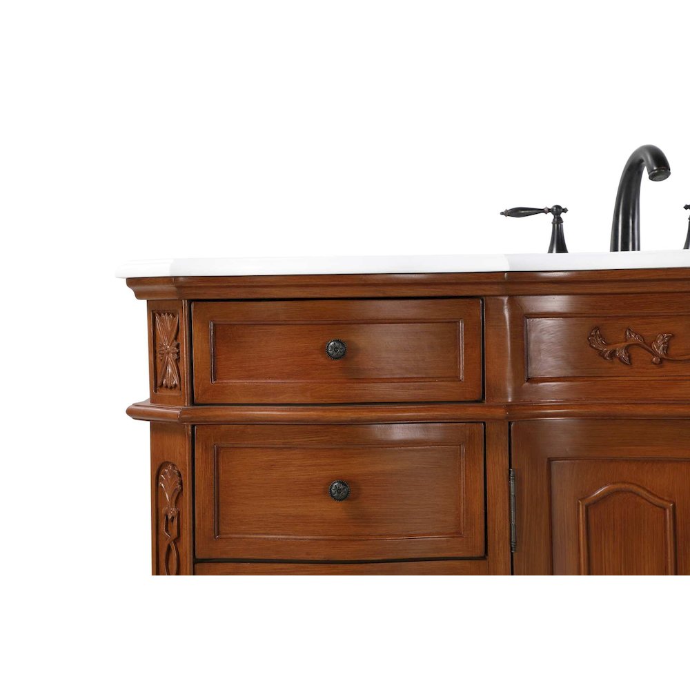 54 inch Single Bathroom Vanity in Teak. Picture 5