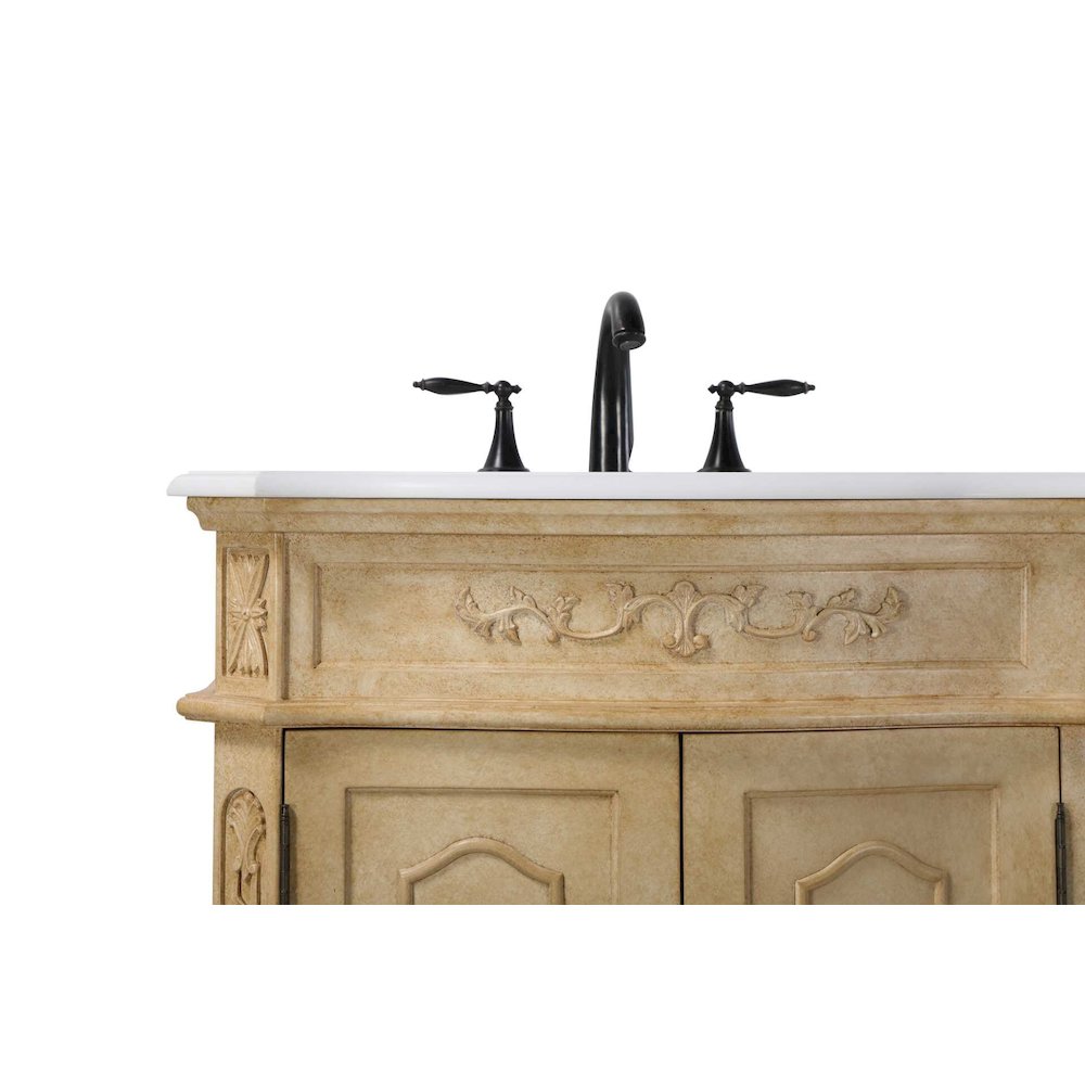 66 inch Double Bathroom Vanity in Antique Beige. Picture 5