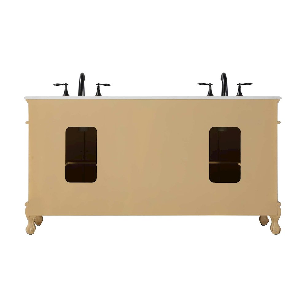 66 inch Double Bathroom Vanity in Antique Beige. Picture 7