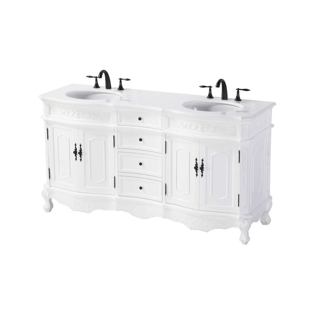 66 inch Double Bathroom Vanity in Antique white. Picture 1