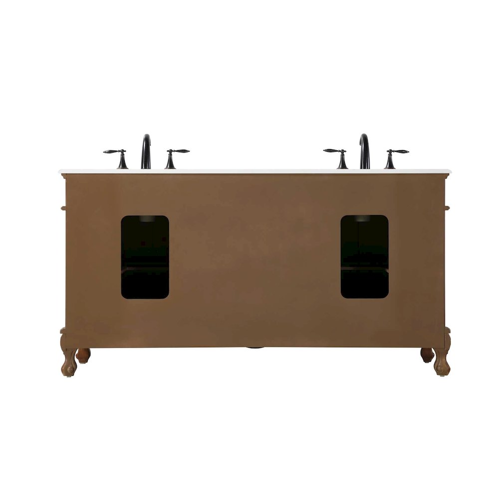 66 inch Double Bathroom Vanity in Teak. Picture 7