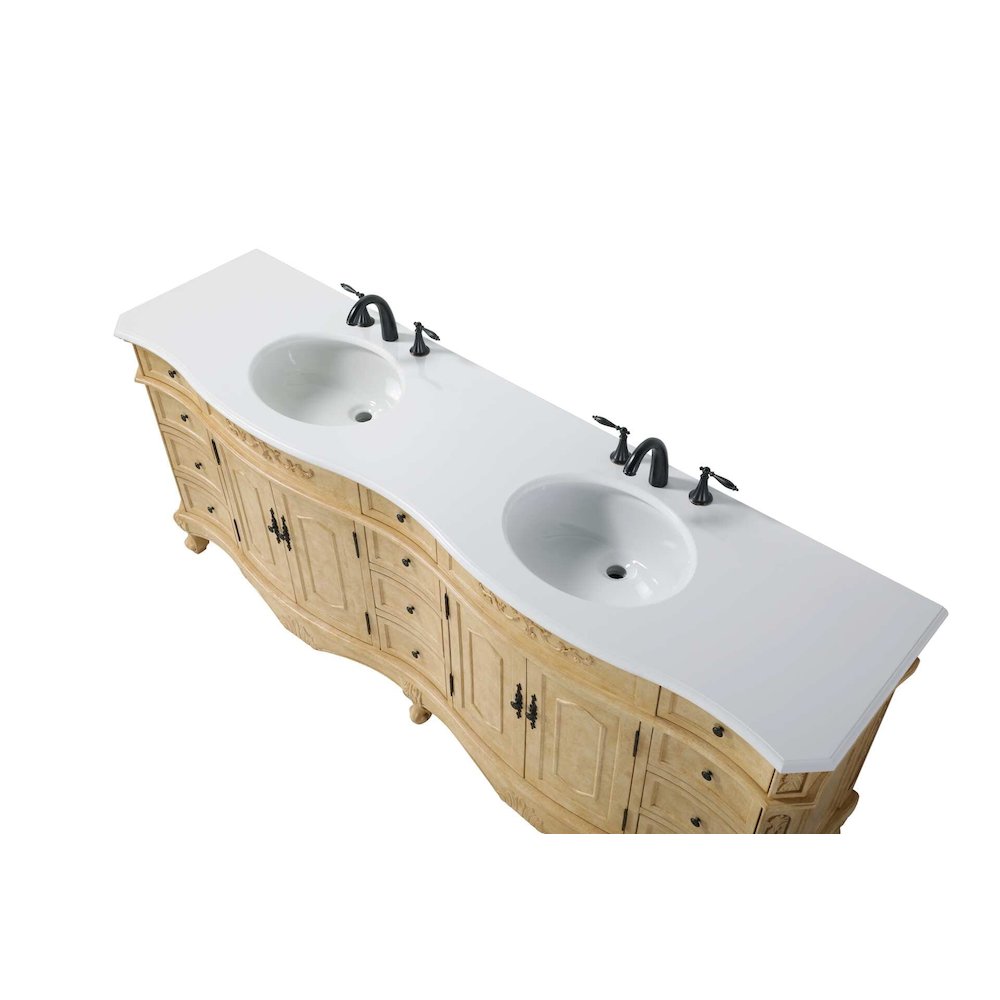 84 inch Double Bathroom Vanity in Antique Beige. Picture 3