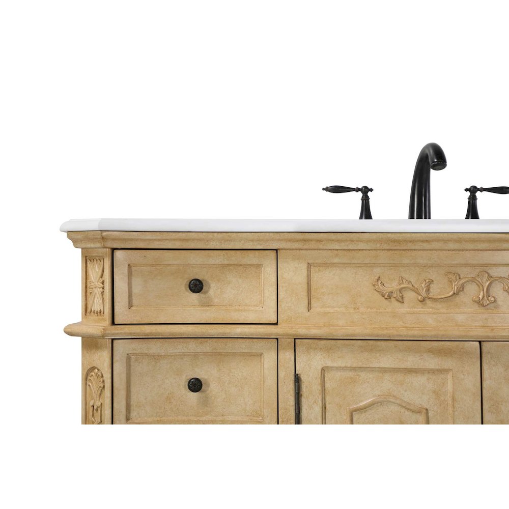 84 inch Double Bathroom Vanity in Antique Beige. Picture 5