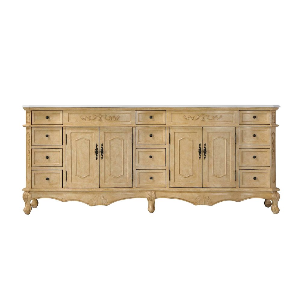 84 inch Double Bathroom Vanity in Antique Beige. Picture 9