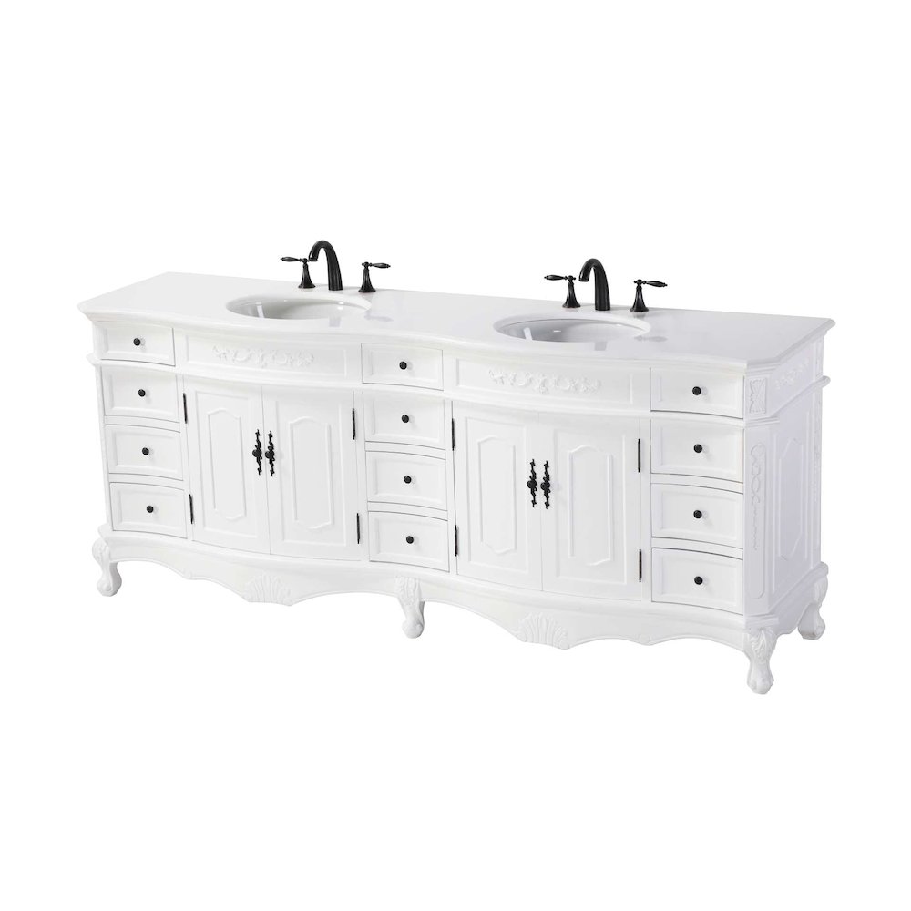84 inch Double Bathroom Vanity in Antique white. Picture 1