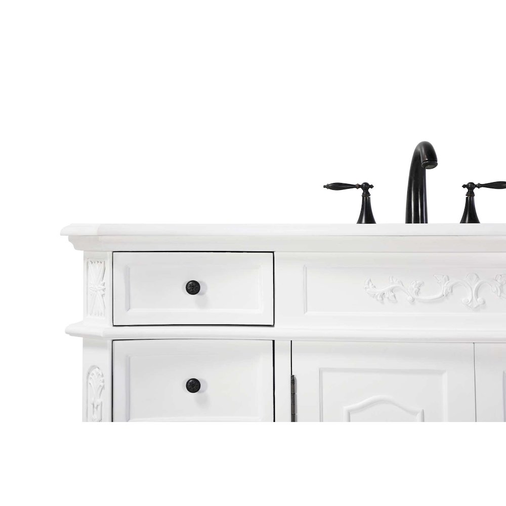 84 inch Double Bathroom Vanity in Antique white. Picture 5