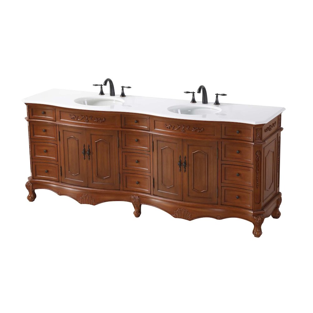 84 inch Double Bathroom Vanity in Teak. Picture 1