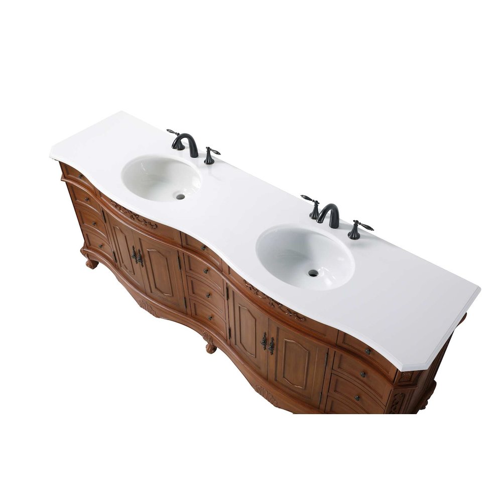 84 inch Double Bathroom Vanity in Teak. Picture 3