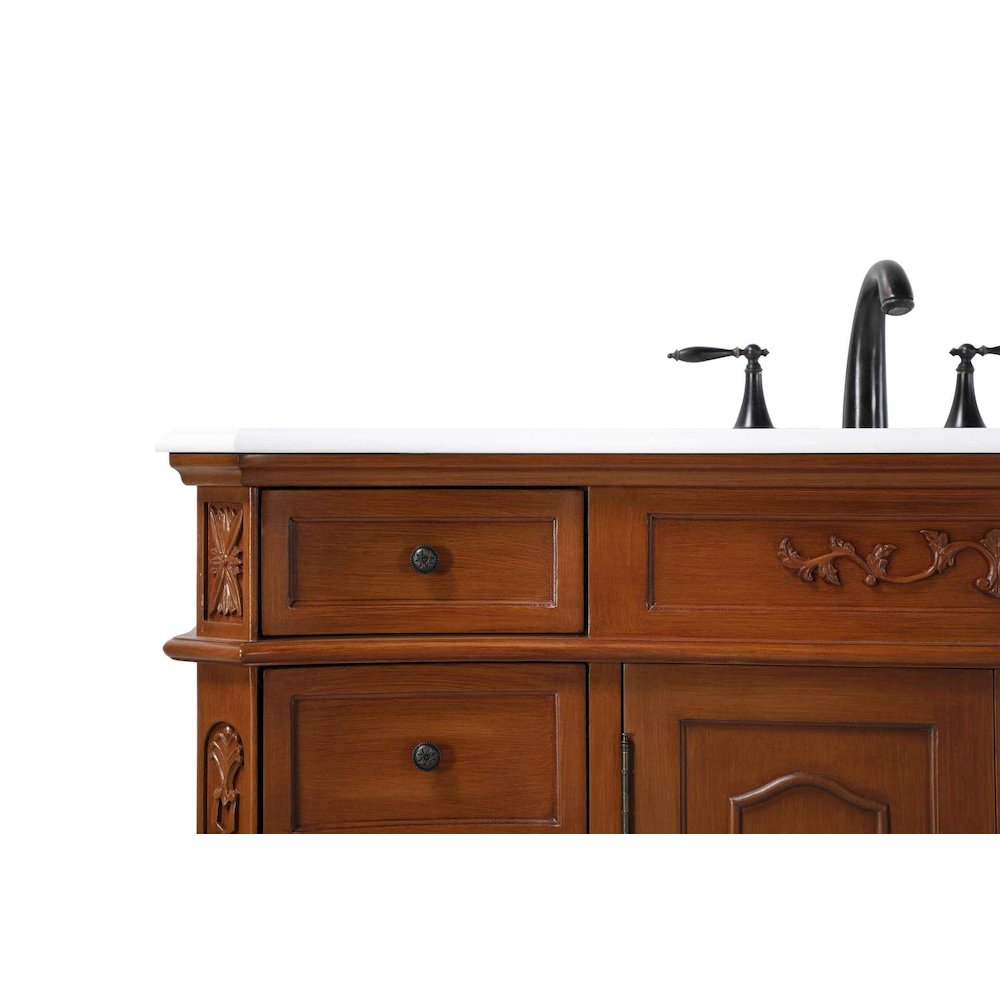 84 inch Double Bathroom Vanity in Teak. Picture 5