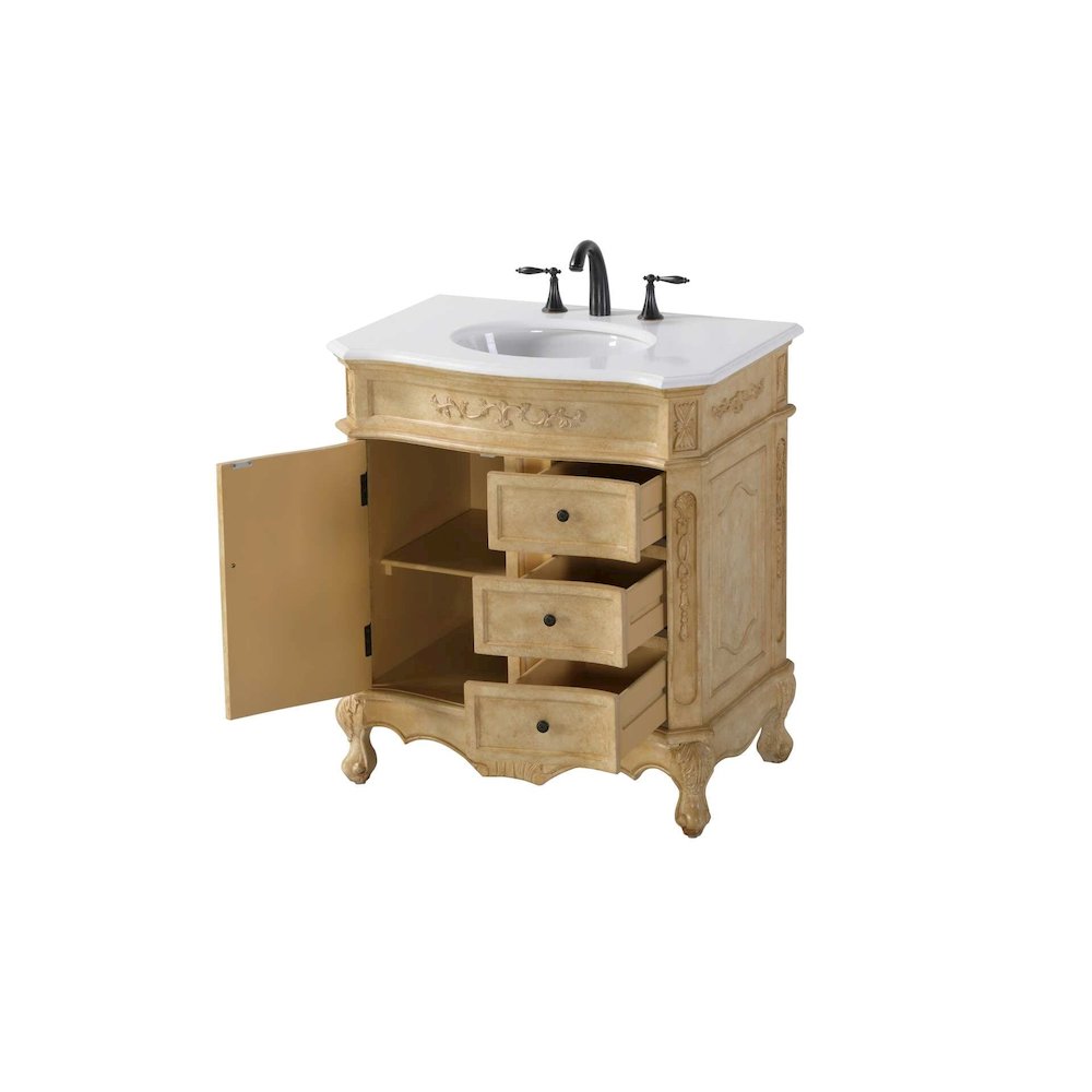 32 inch Single Bathroom Vanity in Antique Beige. Picture 2