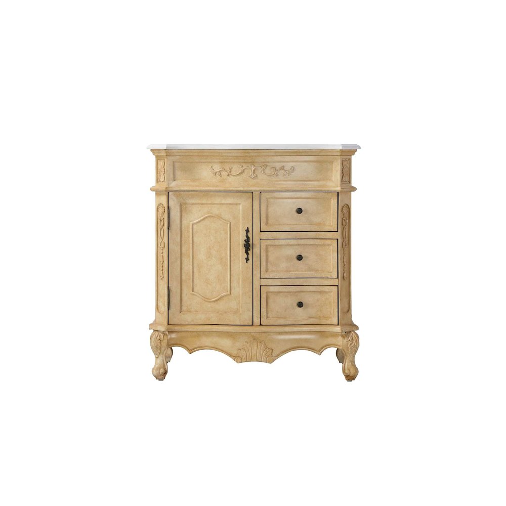 32 inch Single Bathroom Vanity in Antique Beige. Picture 9