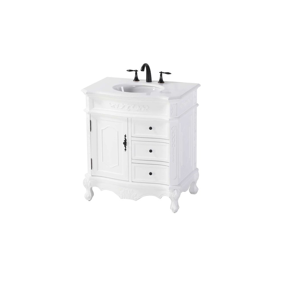 32 inch Single Bathroom Vanity in Antique white. Picture 1