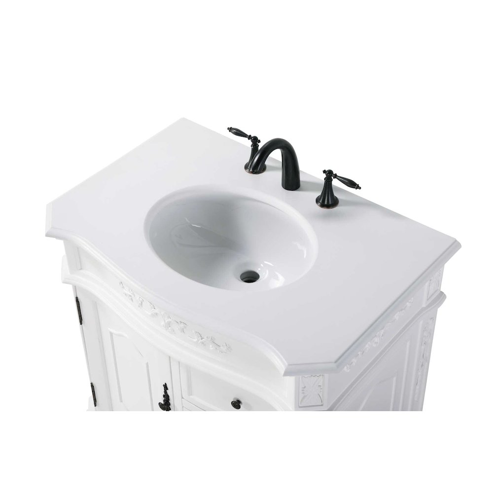 32 inch Single Bathroom Vanity in Antique white. Picture 3