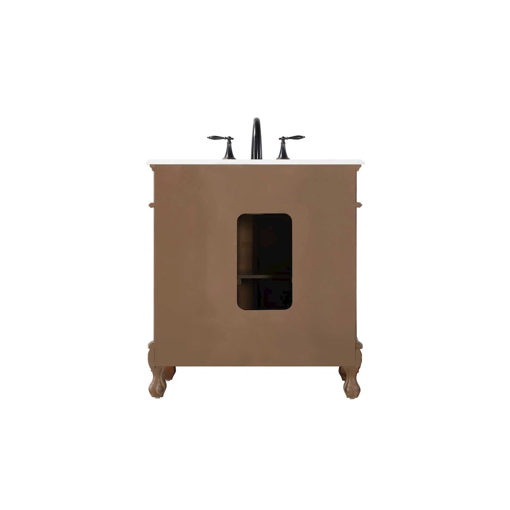 32 inch Single Bathroom Vanity in Teak. Picture 7