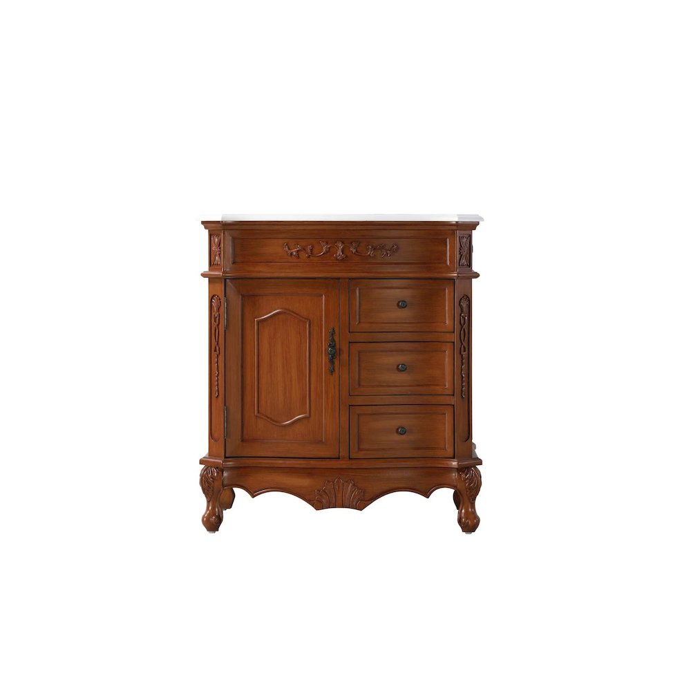 32 inch Single Bathroom Vanity in Teak. Picture 9