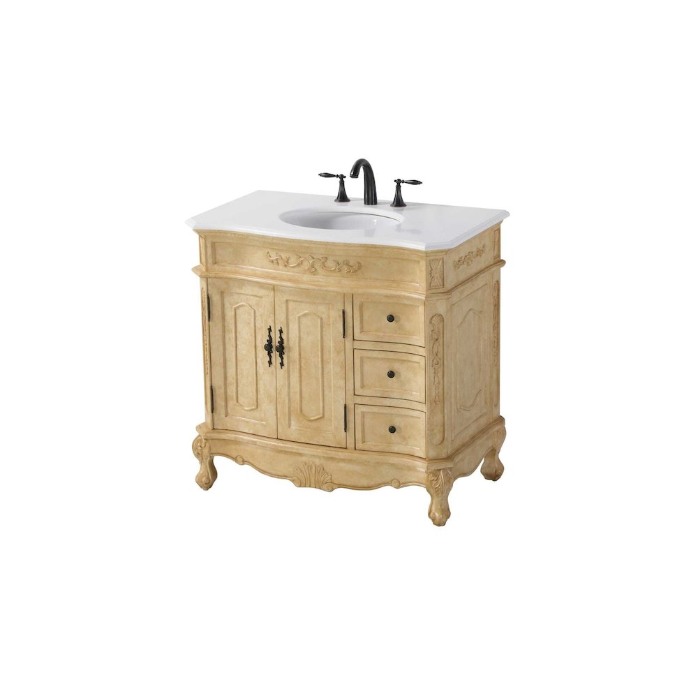 36 inch Single Bathroom Vanity in Antique Beige. Picture 1