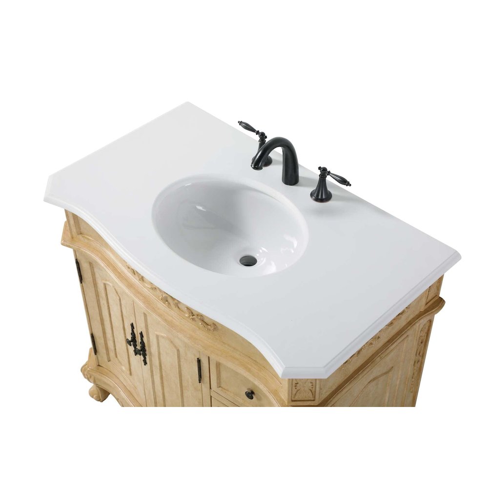 36 inch Single Bathroom Vanity in Antique Beige. Picture 3