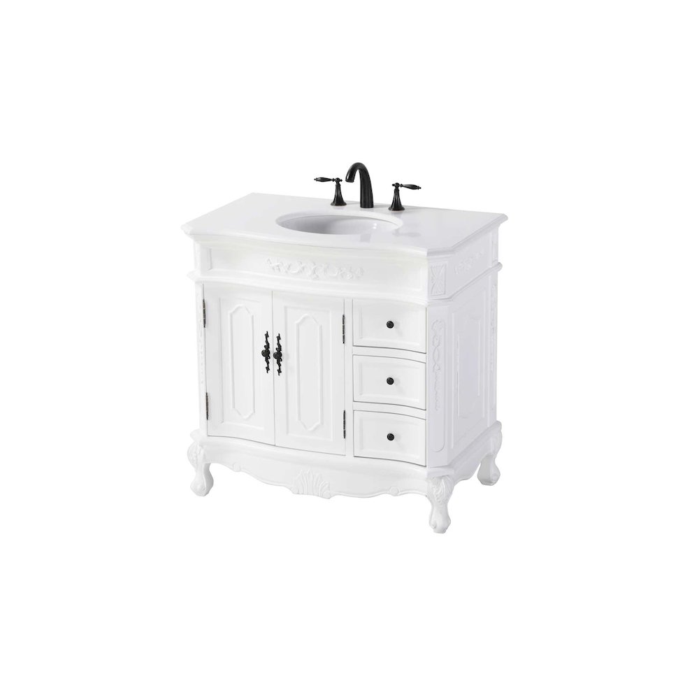 36 inch Single Bathroom Vanity in Antique white. Picture 1