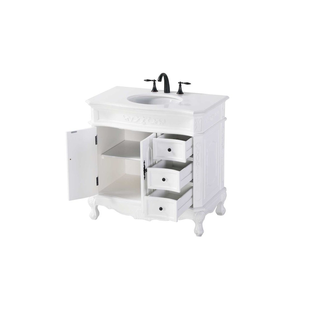 36 inch Single Bathroom Vanity in Antique white. Picture 2