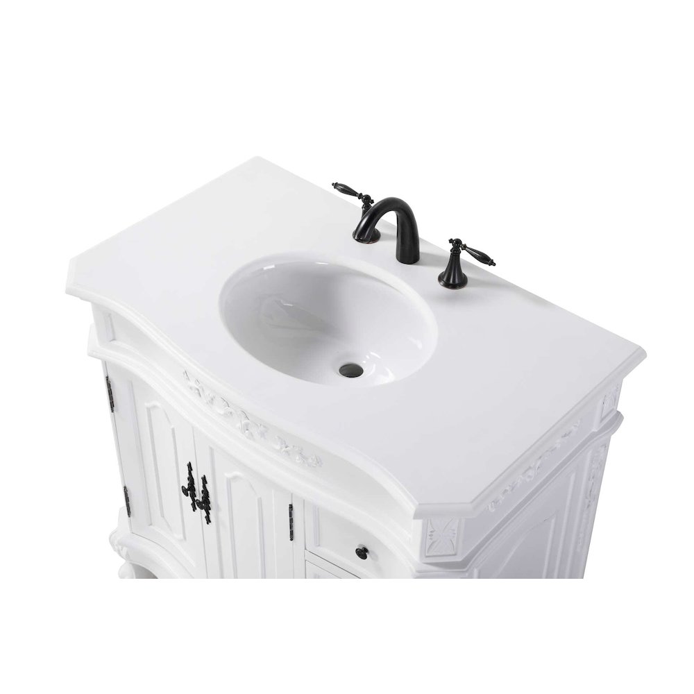 36 inch Single Bathroom Vanity in Antique white. Picture 3