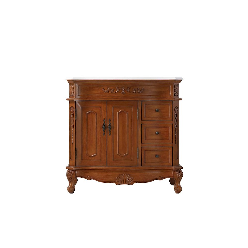 36 inch Single Bathroom Vanity in Teak. Picture 9