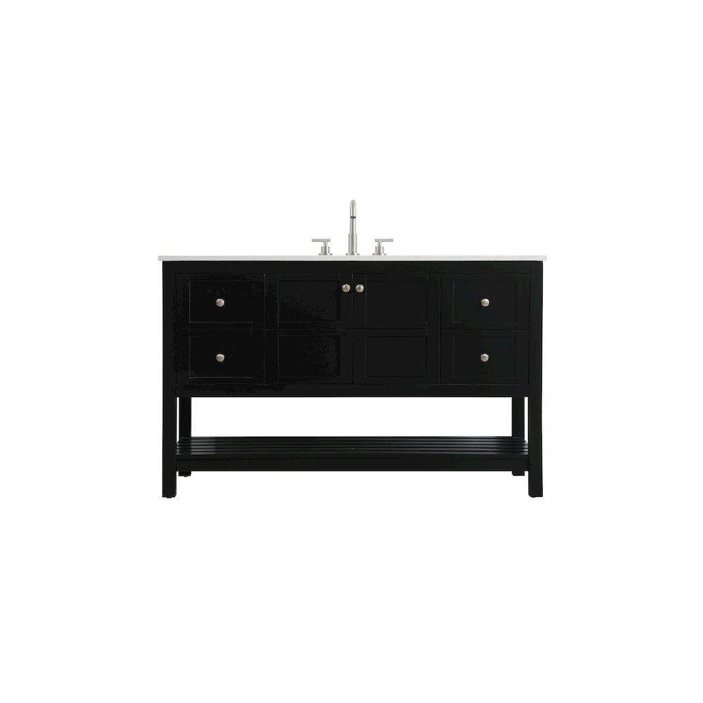 54 inch Single Bathroom Vanity in Black. Picture 1